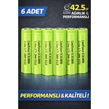 6'lı ICR18650 2000 Mah 42.5gr Şarjlı Pil