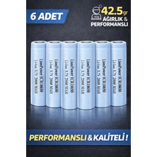 6'lı ICR18650 2000 Mah 42.5gr Şarjlı Pil