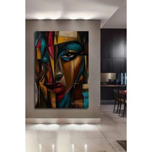 Teona Ahşap Gızemlı Bakışlar Yağlı Boya Görünümlü Modern Sanat Ahşap Ev,antre,salon,ofis,mutfak Tablo