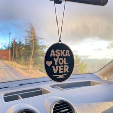 Serüven Dikiz Aynası Süsü – Aşka Yol Ver! - Çift Yönlü 3D Baskı, Plastik, Cam Çizmez