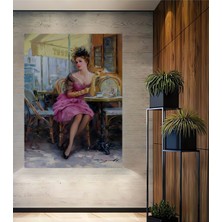 Teona Ahşap Paris Kafe Güzeli Yağlı Boya Görünümlü Ahşap Dekoratif Ev,antre,salon,ofis,mutfak,yatak Odası Tablo