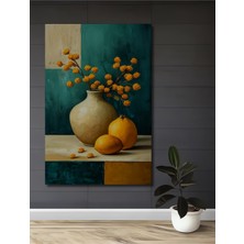 Teona Ahşap Canlı Sarı Limonlar ve Mimosa Çiçekleri Yağlı Boya Görünümlü Ahşap Dekoratif Ev,antre,salon Tablo