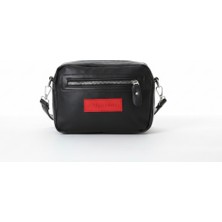 Baghashtag Siyah Minik Unisex 3 Gözlü Deri Çanta