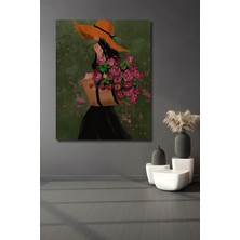 Teona Ahşap Bohem Gül Bahçesi Ev,antre,salon,ofis,mutfak Tablosu Sulu Boya Görünümlü Dekoratif Ahşap