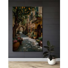 Teona Ahşap Italyan Sokak Manzarası Yağlı Boya Görünümlü Dekoratif Ahşap Ev,antre,salon,ofis,mutfak Tablo