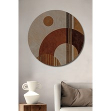 Teona Ahşap Modern Soyut Geometrik Desenli Ahşap Dekoratif Tablo Yuvarlak Duvar Tablosu