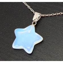 Solidbakkal Doğal Taş Opal Taşı Yıldız Şeklinde Kolye