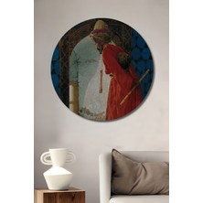 Teona Ahşap Kaplumbağa Terbiyecisi Yağlı Boya Görünümlü Ahşap Dekoratif Tablo Yuvarlak Duvar Tablosu