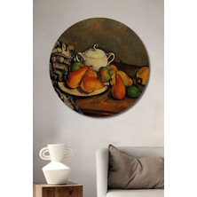 Teona Ahşap Meyve Tabağı Yağlı Boya Görünümlü Ahşap Dekoratif Tablo Yuvarlak Duvar Tablosu