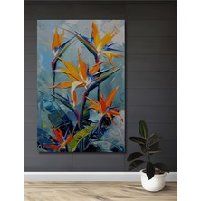 Teona Ahşap Cennet Kuşu Çiçekleri Yağlı Boya Görünümlü Ahşap Dekoratif Ev,antre,salon,ofis,mutfak Tablo