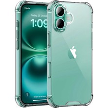 Teknomoda Apple iPhone 16 Anti Şok Darbe Emici Şeffaf Silikon Kılıf