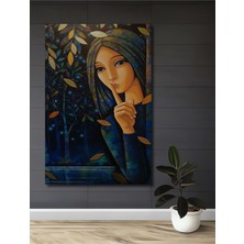 Teona Ahşap Gızemlı Orman Kızı Yağlı Boya Görünümlü Soyut Sanat Ahşap Dekoratif Ev,antre,salon,ofis Tablo