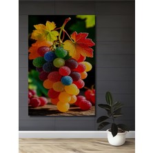 Teona Ahşap Renkli Şeker Üzüm Baskılı Yağlı Boya Görünümlü Ahşap Dekoratif Ev,antre,salon,ofis,mutfak Tablo