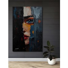 Teona Ahşap Gızemlı Bakış Yağlı Boya Görünümlü Soyut Sanat Ahşap Dekoratif Ev,antre,salon,ofis,mutfak Tablo