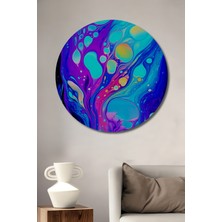 Teona Ahşap Elektrik Akımı Sulu Boya Görünümlü Dekoratif Ahşap Tablo Yuvarlak Duvar Tablosu