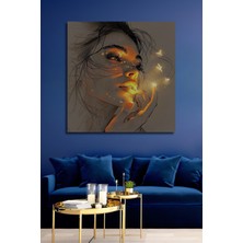 Teona Ahşap Modern Kadın Portresi Sulu Boya Görünümlü Ahşap Dekoratif Ev,antre,salon,ofis,mutfak Tablo