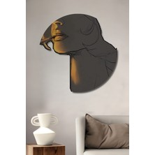 Teona Ahşap Kadın Sigara Yüzü Sulu Boya Görünümlü Modern Sanat Ahşap Dekoratif Tablo Yuvarlak Duvar Tablosu