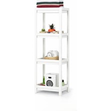 Çillor Shelf 4 ( Çukur ) Raflı ) & Siyah ) ( Dikdörtgen ) Raf Ünitesi Plasti