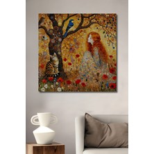 Teona Ahşap Kırmızı Saçlı Kızın Rüya Bahçesi Yağlı Boya Görünümlü Ahşap Ev,antre,salon,ofis,mutfak Tablo