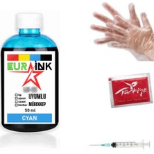 Eurink Brother DCP-J100 Yazıcı Uyumlu Mürekkep Cyan 50 ml