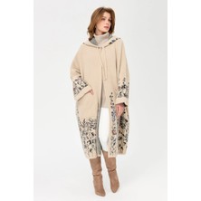 Centilmen Desen Triko Kırçiçeği Desenli Afrodit Panço 23065