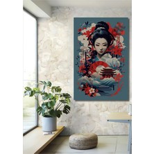 Teona Ahşap Japon Güzeli Çiçekli Tapınak Baskı Ahşap Dekoratif Ev,antre,salon,ofis,mutfak,yatak Odası Tablo