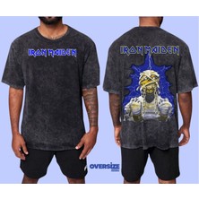 Iron Maiden Yıkamalı Over Size Tişört S