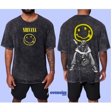 Nirvana Yıkamalı Over Size Tişört S