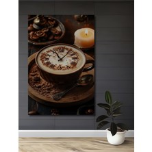 Teona Ahşap Kahve Saati Temalı Yağlı Boya Görünümlü Ahşap Dekoratif Ev,antre,salon,ofis,mutfak,yatak Odası Tablo