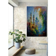 Teona Ahşap Büyüleyici Cami Manzarası Yağlı Boya Görünümlü Dekoratif Ahşap Ev,antre,salon,ofis,mutfak Tablo