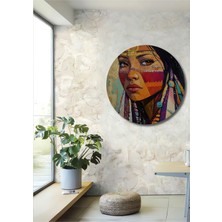 Teona Ahşap Kabile Güzeli Yağlı Boya Görünümlü Dekoratif Ahşap Ev,antre,salon,ofis,mutfak,yatak Odası Tablo