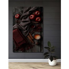 Teona Ahşap Kızıl Elmalar ve Tarçın Kokulu Bohem Sanat Dekoratif Ahşap Ev,antre,salon,ofis,mutfak Tablo