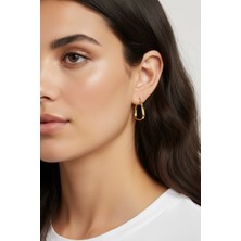 PIEDORA GOLD 14 Ayar Altın Düz Halka Küpe | Klasik ve Zamansız Tasarım