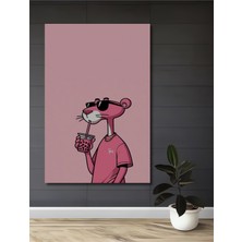 Teona Ahşap Pembe Panter Bubble Tea Keyif Tasarımlı Ahşap Dekoratif Ev,antre,salon,ofis,mutfak,yatak Odası Tablo