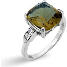 Oya Silver Kare Zultanit Taşlı Kadın Gümüş Yüzük [OYSY110]