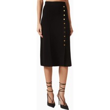 Elisabetta Franchi Triko Jewel Button Detaylı, Sofistike Midi Etek