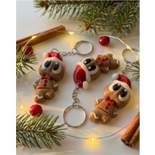 Yeni Yıl Özel Sınırlı Stok Hareketli Kurabiye Adam Anahtarlık 1 ADET-Figür Çanta Süsü Charm Aksesuar Nycruin3D