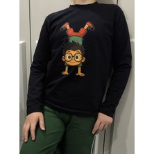 Pidal Giyim Parendeci Çocuk Baskılı Pamuklu Uzun Kollu Erkek Çocuk Sweatshirt