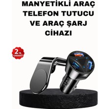 Khi-Zai Manyetik Araç Telefon Tutucu ve Hızlı Şarj Adaptörü 2’li Set