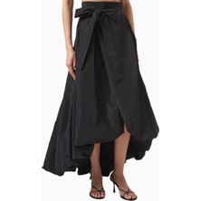 Pinko Barbagianni Balloon Skirt, Lüks Taffeta Maxi Etek Fiyonk Detaylı