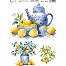 E Hobici Koyu Zemin Sulu Transfer Kağıdı 25X35CM KST-101 Limon
