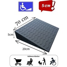 Roboqoq 5 cm Tekerlekli Sandalye Kapı Eşik Rampası Bantlı Dayanıklı Gri