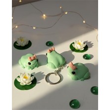 Fiyonklu Kurbağa Anahtarlık Anahtarlık - Çanta Süsü, Charm, Hediyelik, Figür, dekorasyon, aksesuar, süs Nycruin3D
