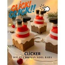 Clicker Yeni Yıl Özel Sınırlı Stok Noel Baba Anahtarlık 1 Adet - Klavye Switchli Tıklama Sesli Charm Nycruin3D