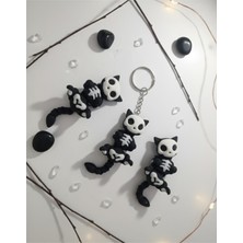 Hareketli Hayalet Kedi 1 Adet Anahtarlık - Çanta Süsü, Charm, Hediyelik, Figür, dekorasyon, aksesuar, süs Nycruin3D