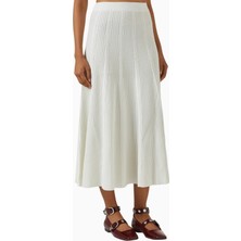 Maje Jougeir Off-White Cable Knit Midi Etek, Zarif ve Konforlu Triko