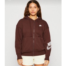 Nike Sportswear Gel-Dance Fleece Full-Zip Hoodie Bol Kalıp Kahverengi Kadın Sweatshirt FD0890-227