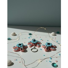 Haraketli Çiçekli Kaplumbağa 1 Adet Anahtarlık - Çanta Süsü, Charm, Hediyelik, Figür, dekorasyon, aksesuar, süs Nycruin3D