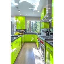 Createfol Kendinden Yapışkanlı Parlak Yeşil Folyo Mutfak Dolap Masa Kendinden Yapışkanlı