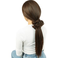 Kapsulavm Saçlı Lastikli Topuz Toka / Kahve Karamel